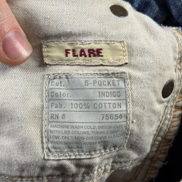 Vtg Abercrombie & Fitch Jeans Womens 29x34 Blue Flare Medium Wash Denim Y2K - Picture 7 of 13